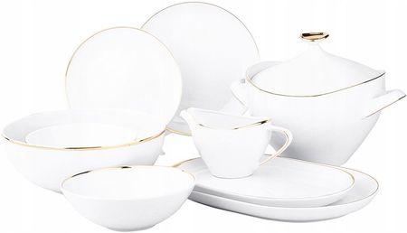 Mariapaula Zestaw Obiadowy Dla 12 Osób Porcelana Moderna Gold 42 Ele Złote - zdjęcie 4