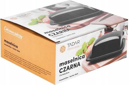 Tadar Ceramiczna Maselniczka Czarna Prostokątna Maselnica Z Pokrywą 17X14X6,5cm - zdjęcie 2