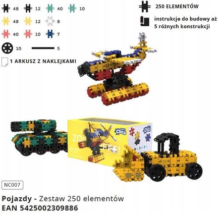 Clicks Nano Clics Klocki 5W1 Pojazdy 250El. - zdjęcie 5