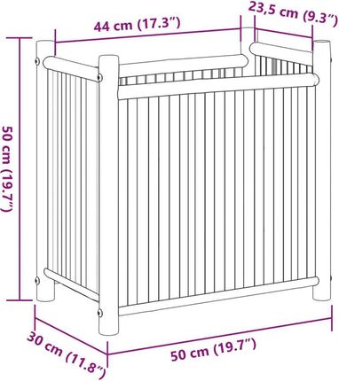 Zakito Home Donica Bambusowa 50X30X50cm Naturalny Zh366462 - zdjęcie 2