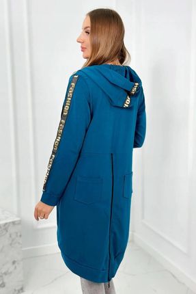 Bluza z suwakiem z tyłu morska - zdjęcie 2