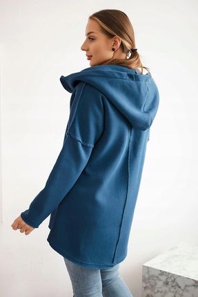 Bluza ocieplana z dłuższym tyłem i kieszeniami jeans - zdjęcie 3