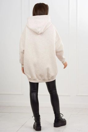 Bluza ocieplana z motywem truskawek beżowy melanż - zdjęcie 2