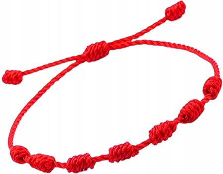Lovly Ochronna Bransoletka Szczęścia Czerwony Sznurek Amulet 7 Węzłów Kabała - zdjęcie 3