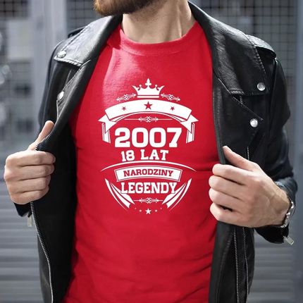 2007 Narodziny legendy 18 lat - męska koszulka na prezent - zdjęcie 2