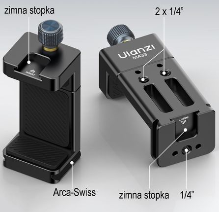 Metalowy uchwyt na smartfona ULANZI MA33 1/4