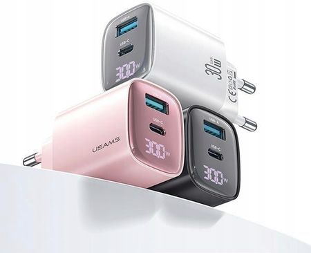 Usams Sieciowa 30W Gan Usb C A Fast Charging Xc Series Różowa - zdjęcie 3