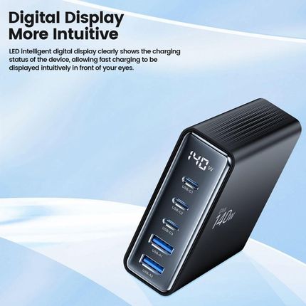 Tech Protect Stacja Ładująca 140W Gan Qc3 0 Czarny - zdjęcie 5