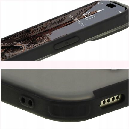 Etui Z Pierścieniem Magnetycznym Bizon Case Matteo Do Iphone 15 Półprzezroczyste Czarną Ramką - zdjęcie 2