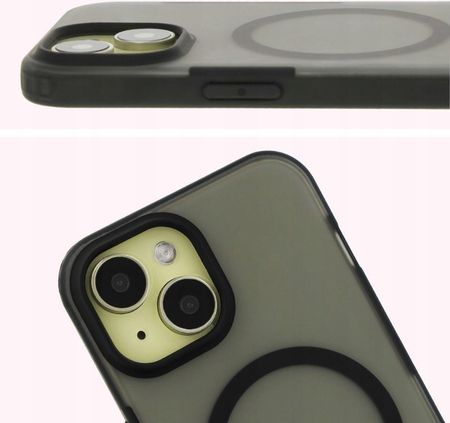 Etui Z Pierścieniem Magnetycznym Bizon Case Matteo Do Iphone 15 Półprzezroczyste Czarną Ramką - zdjęcie 6