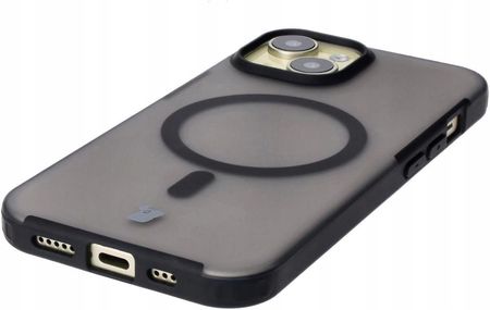 Etui Z Pierścieniem Magnetycznym Bizon Case Matteo Do Iphone 15 Półprzezroczyste Czarną Ramką - zdjęcie 4