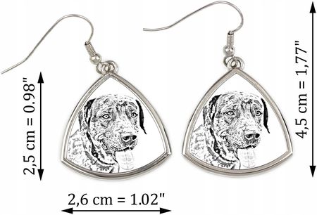 Art-Dog Catahoula Leopard Dog trójkątne wiszące kolczyki z psem ze zdjęciem - zdjęcie 3