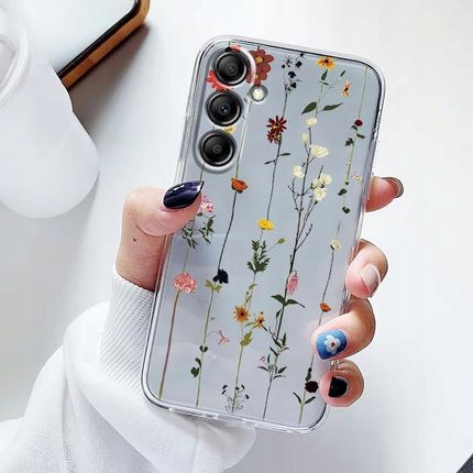 Etui Do Samsung A54 5G Przezroczyste Kwiaty Silikon Ochrona Case Szkło - zdjęcie 2