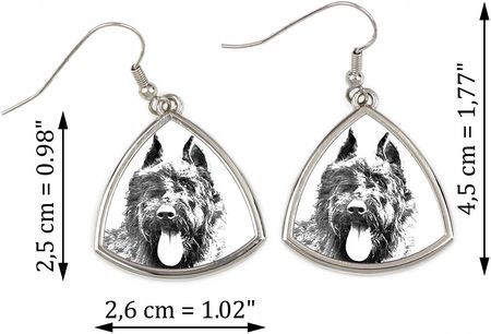 Art-Dog Bouvier trójkątne wiszące kolczyki z psem ze zdjęciem personalizowane - zdjęcie 3