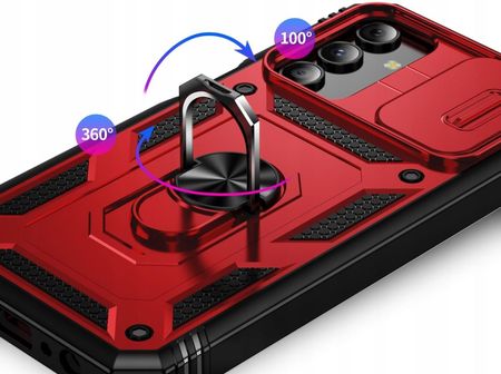 Etui Supero Pancerne Magnetyczne Do Samsung Galaxy A25 Z Osłoną Na Aparat Czerwone - zdjęcie 5