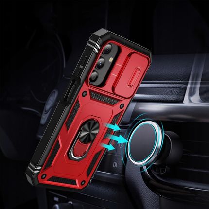 Etui Supero Pancerne Magnetyczne Do Samsung Galaxy A25 Z Osłoną Na Aparat Czerwone - zdjęcie 3