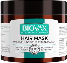 Maska do włosów Biovax Biotyna Plus maska do włosów słabych i wypadających 250 ml - zdjęcie 1