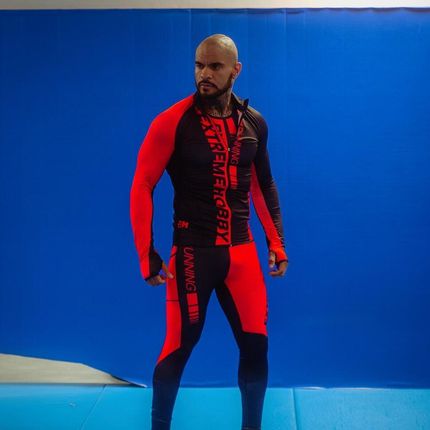 Extreme Hobby Legginsy Do Biegania Męskie Draft Czerwone - zdjęcie 2