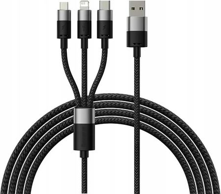 KABEL 3 w 1 BASEUS - SZYBKIE ŁADOWANIE, 1,2m All-in-One, USB typ C, mikro - zdjęcie 5