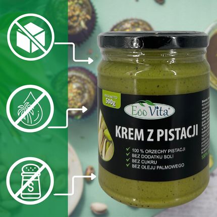 Eoo Vita Krem Pistacjowy 500g Pasta Pistacjowa Masło Z Pistacji Bez Cukru 100% - zdjęcie 3