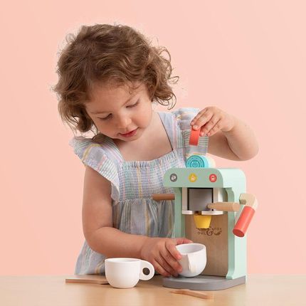 Owl & Fox Drewniany Ekspres Do Kawy Zestaw Z Akcesoriami Montessori - zdjęcie 2