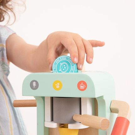Owl & Fox Drewniany Ekspres Do Kawy Zestaw Z Akcesoriami Montessori - zdjęcie 4