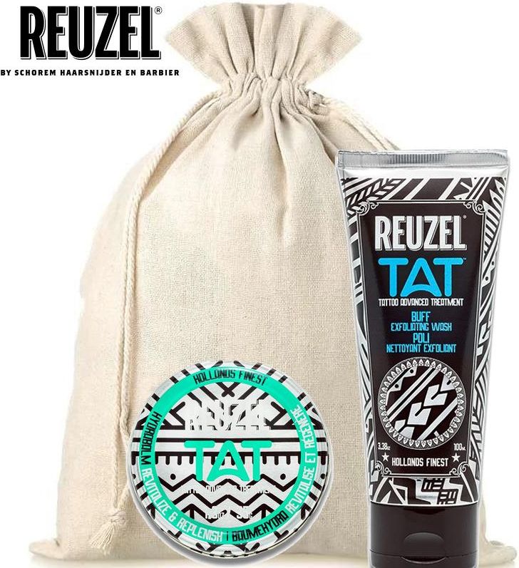 Zdjęcie Reuzel Zestaw Podstawowych Produktów Do Pielęgnacji Tatuażu Peelingujący Żel Do Mycia Oraz Odżywczy Balsam - Będzin
