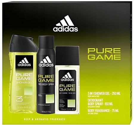 Adidas Zestaw Pure Game Dns 75Ml Żel P/P 250Ml Dezodorant 150Ml - zdjęcie 2