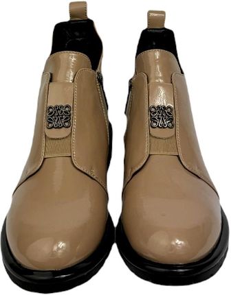 Botki damskie ARTIKER 55C1125 KHAKI LAKIER/ BEŻ (39, Beżowy) - zdjęcie 2