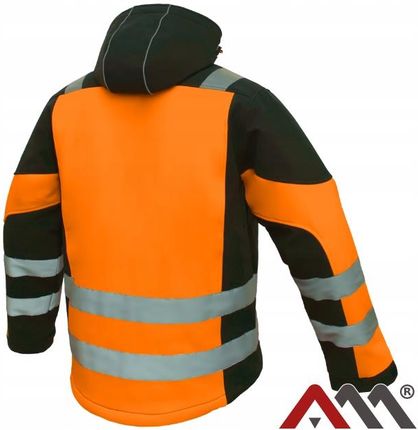 Art.Mas Kurtka Robocza Odblaskowa Zimowa Softshell Ocieplany Pomarańczowa R. Xl - zdjęcie 3