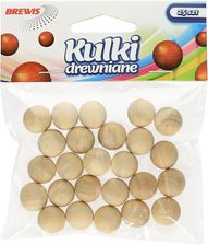 Zdjęcie Brewis Drewniane Kulki Bez Otworu Naturalne 14mm 25szt. - Kostrzyn