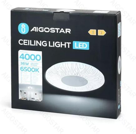 Plafon 36W 4000lm biały zimny 6500K Φ38cm lampa sufitowa z aureolą - zdjęcie 4