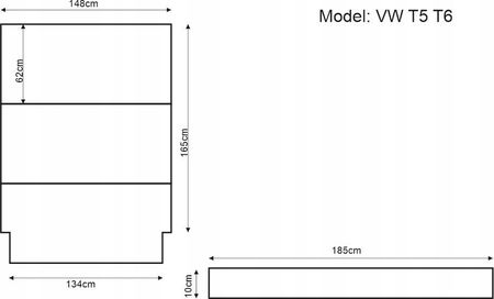 Materac Do Auta Kamper Łóżko Volkswagen Multivan T5 T6 Pianka Twarda H=10Cm - zdjęcie 2