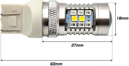 Motoledy Żarówka W21/5W Led 7443 12V Canbus Biało-Czerwona Dwukolorowa Mocne Światł - zdjęcie 4