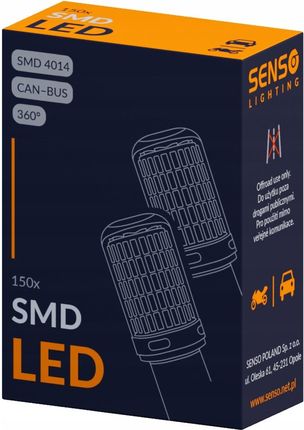 Senso Żarówka Led P21/5W 150Xsmd 4014 Canbus Czerwona - zdjęcie 4