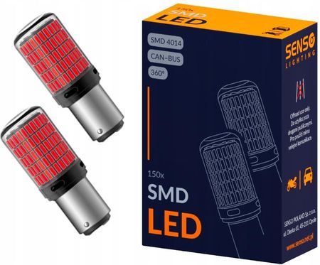 Senso Żarówka Led P21/5W 150Xsmd 4014 Canbus Czerwona - zdjęcie 2