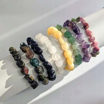 Gemour Bransoletka z kamieniami na gumce Awenturyn zielona 100% kamienie naturalne - zdjęcie 6
