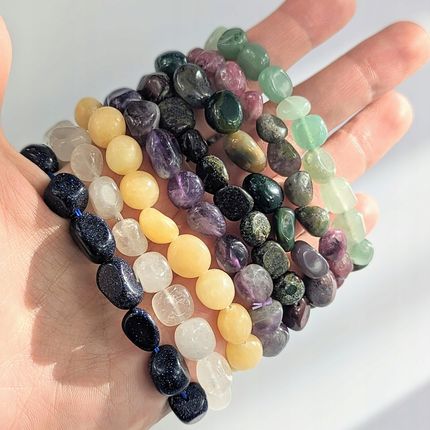 Gemour Bransoletka z kamieniami na gumce Awenturyn zielona 100% kamienie naturalne - zdjęcie 2