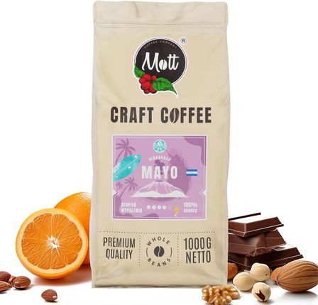 Mott Coffee Zestaw Kaw Ziarnistych 2X1kg Brazylia+Nikaragua Świeżo Palona Z Pianką - zdjęcie 3