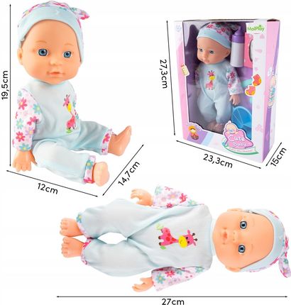 Malplay Lalka Bobas Do Karmienia W Ubranku Miękka Sztućce Nocnik Akcesoria Butelka - zdjęcie 4