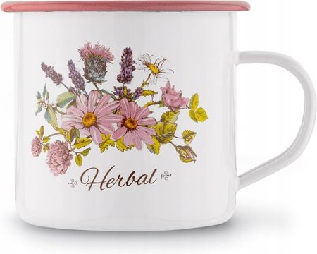 Tadar Kubek Emaliowany Retro Kawa Herbata Duży Z Nadrukiem Herbal 500ml (WJ242112) - zdjęcie 3