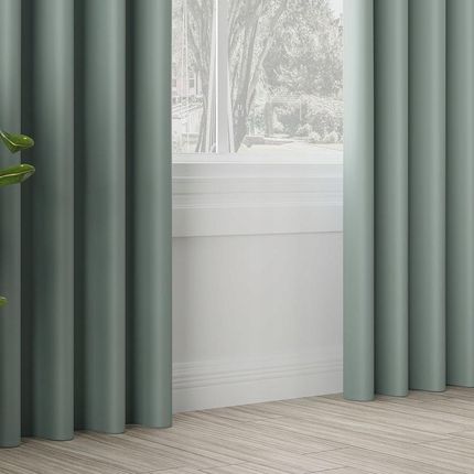 Markizeta Zasłona gotowa typu blackout na przelotkach, 140x250cm, szałwiowy zielony - zdjęcie 3