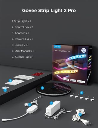 Govee H61F5 Strip Lights Pro 5m Taśma LED Wi-Fi Bluetooth RGBWW - zdjęcie 3