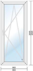 Dobreokna24 Okno Pcv Standard 865x2095mm Ru Antracyt 2-Szybowe - zdjęcie 2