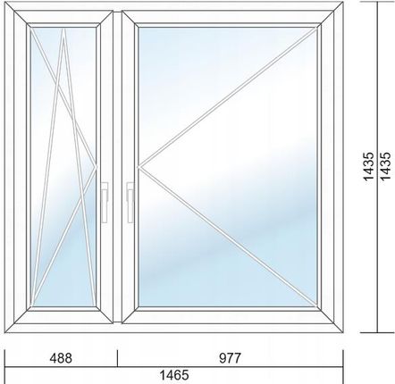 Veka Okno Pcv 1465x1435mm R/Ru 1/3 I 2/3 Antracyt Tr - zdjęcie 4