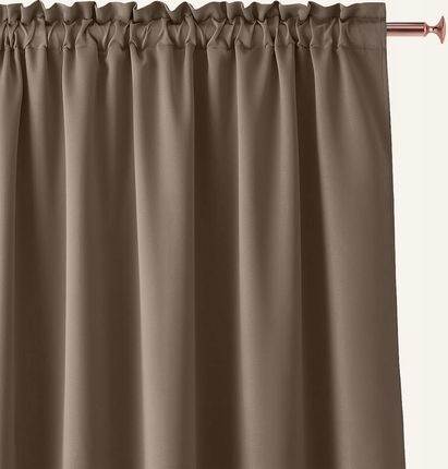 Zasłona gotowa do salonu na taśmie żabki tunel 180x260 cm Aura brązowa - zdjęcie 2