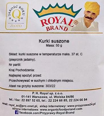 Royal Brand Kurka Suszona Mielona Kurki Suszone Mielone 50g - zdjęcie 3