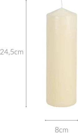 Koopman Świeca Walec Krem 80X24,5Cm - zdjęcie 2