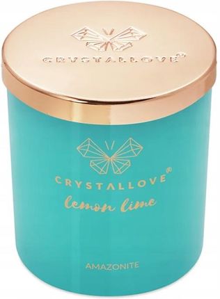 Crystallove Świeca Sojowa Z Amazonitem Lemon Lime 400G Limited Edition - zdjęcie 3