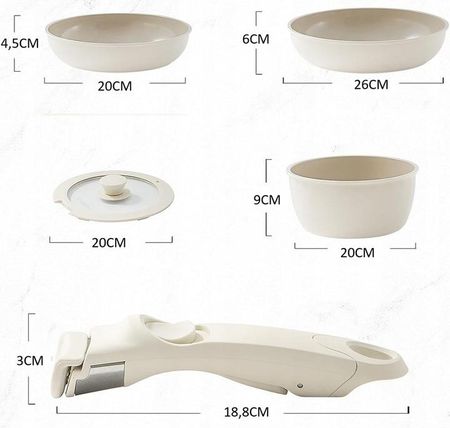 Zilan Zestaw Garnków + Patelnia Beige Chef 8el. (ZLN0965) - zdjęcie 2